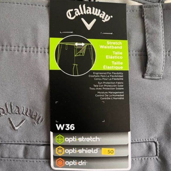 Callaway Men's Heather Micro Golf Short, Gray - Picture 3 of 6